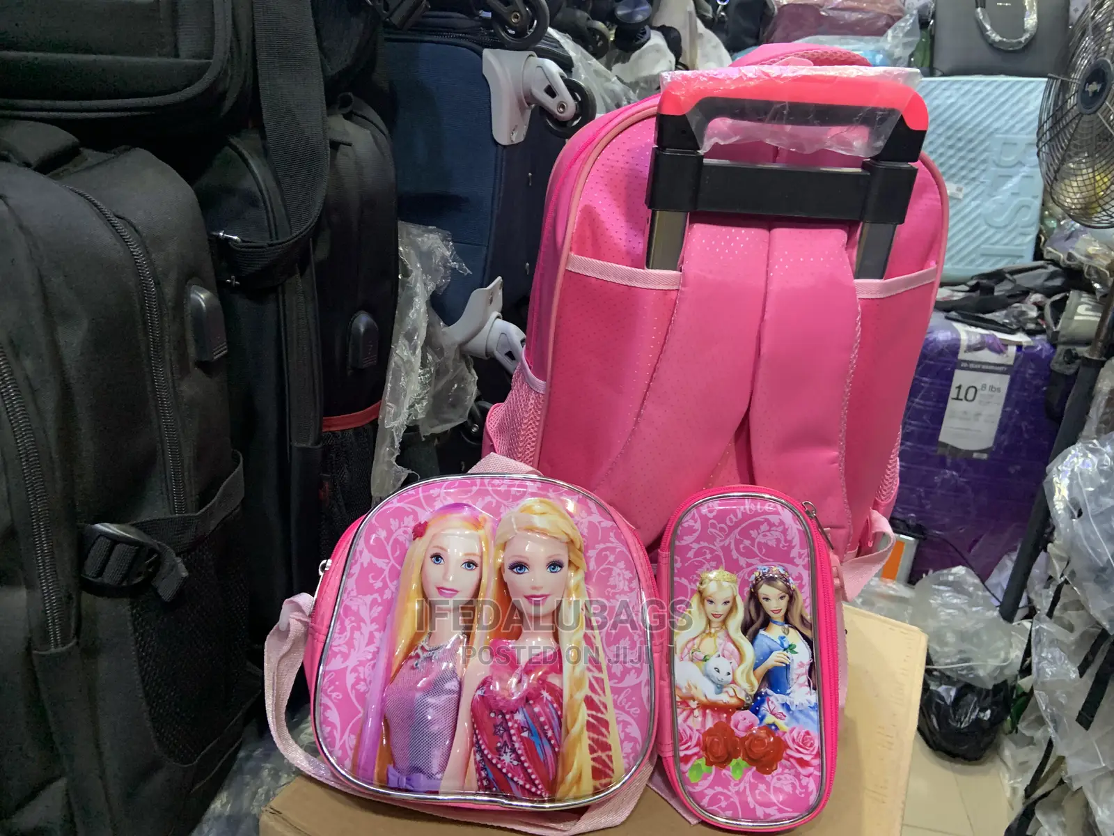 16inches Pink Kids Trolley School Bag