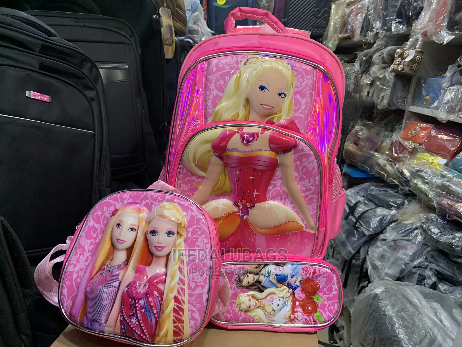 16inches Pink Kids Trolley School Bag
