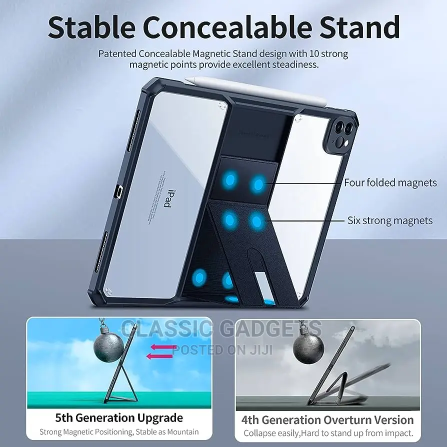 Xundd Crystal Clear Case/Stand for iPad Pro12.9 / 10th Gen