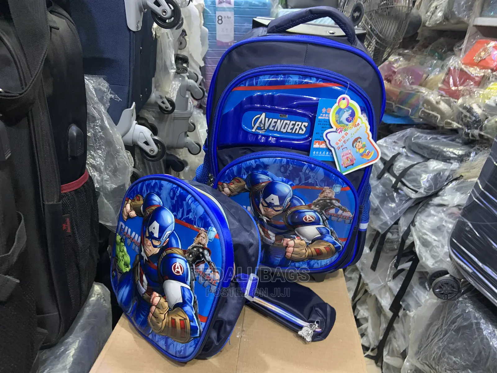 3n1 Cartoon Character Kids School Bag With Trolley