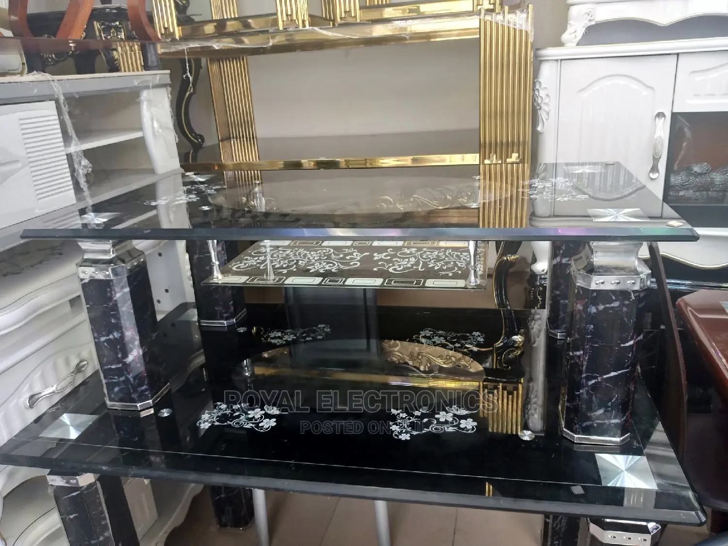 High Quality Center Table Tempered Glass Standard - Black