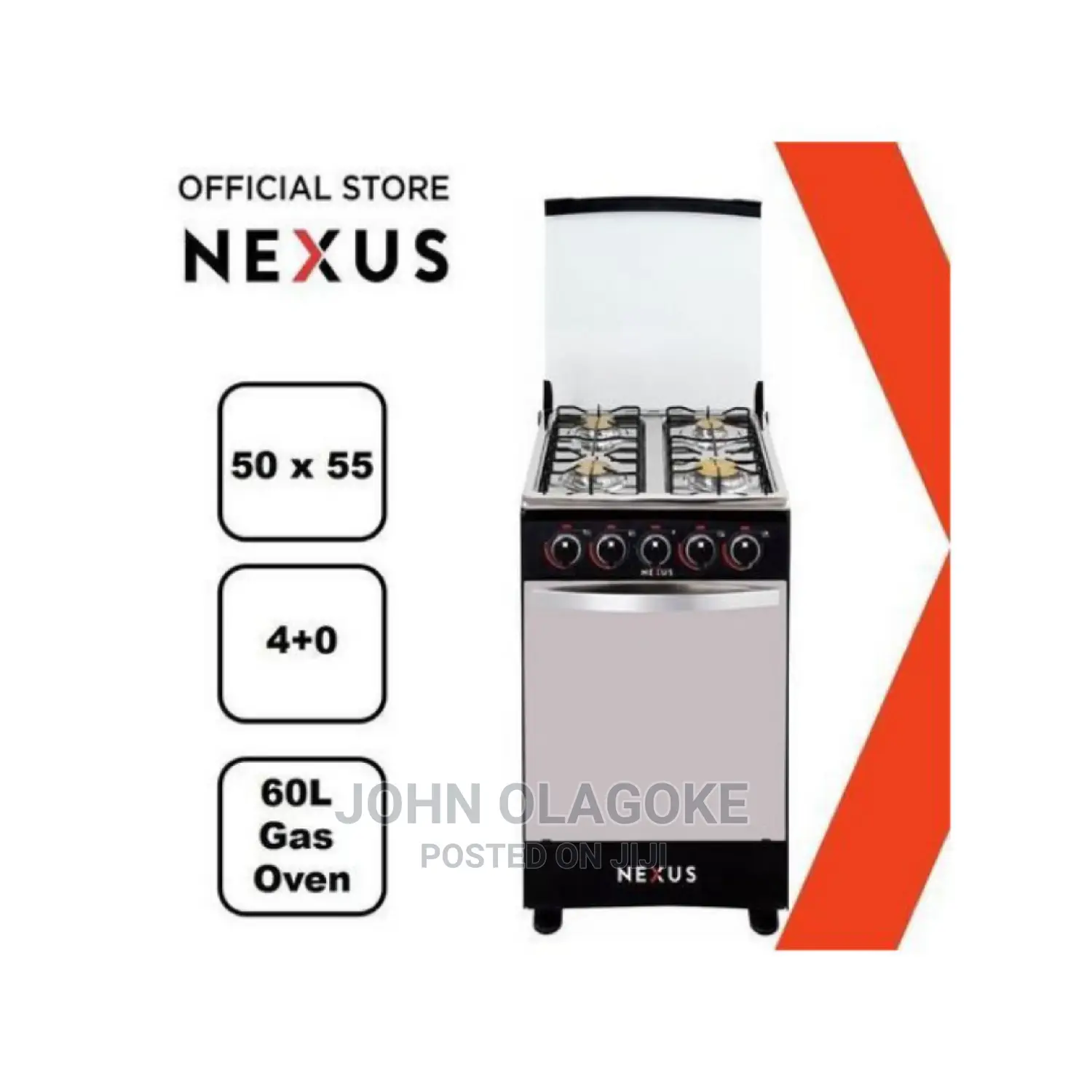 Nexus 4 Burner NX-5055 Gas Cooker (4 + 0) With Oven