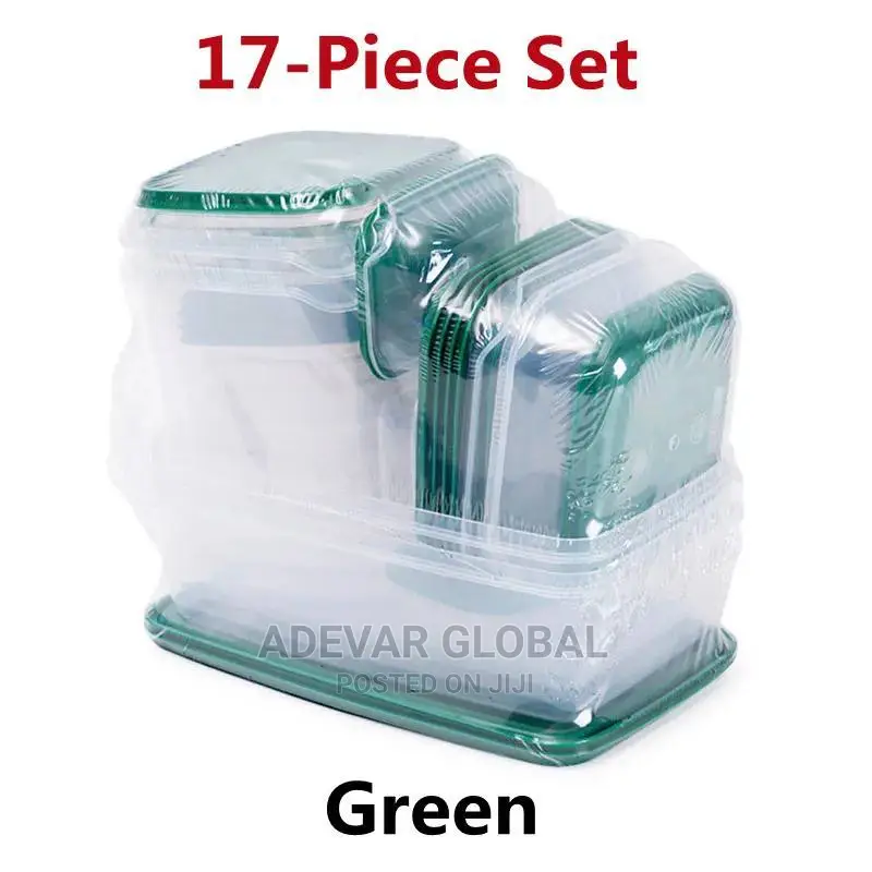 17 PCS Set Refrigerator Crisper Plastic Food Box Microwave