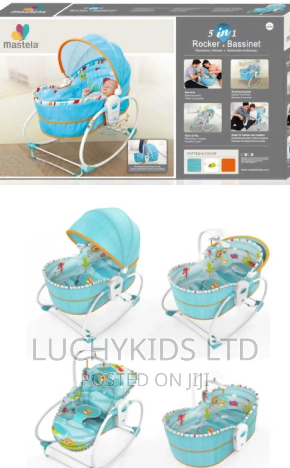 5 in 1 Baby Bassinet and Rocker