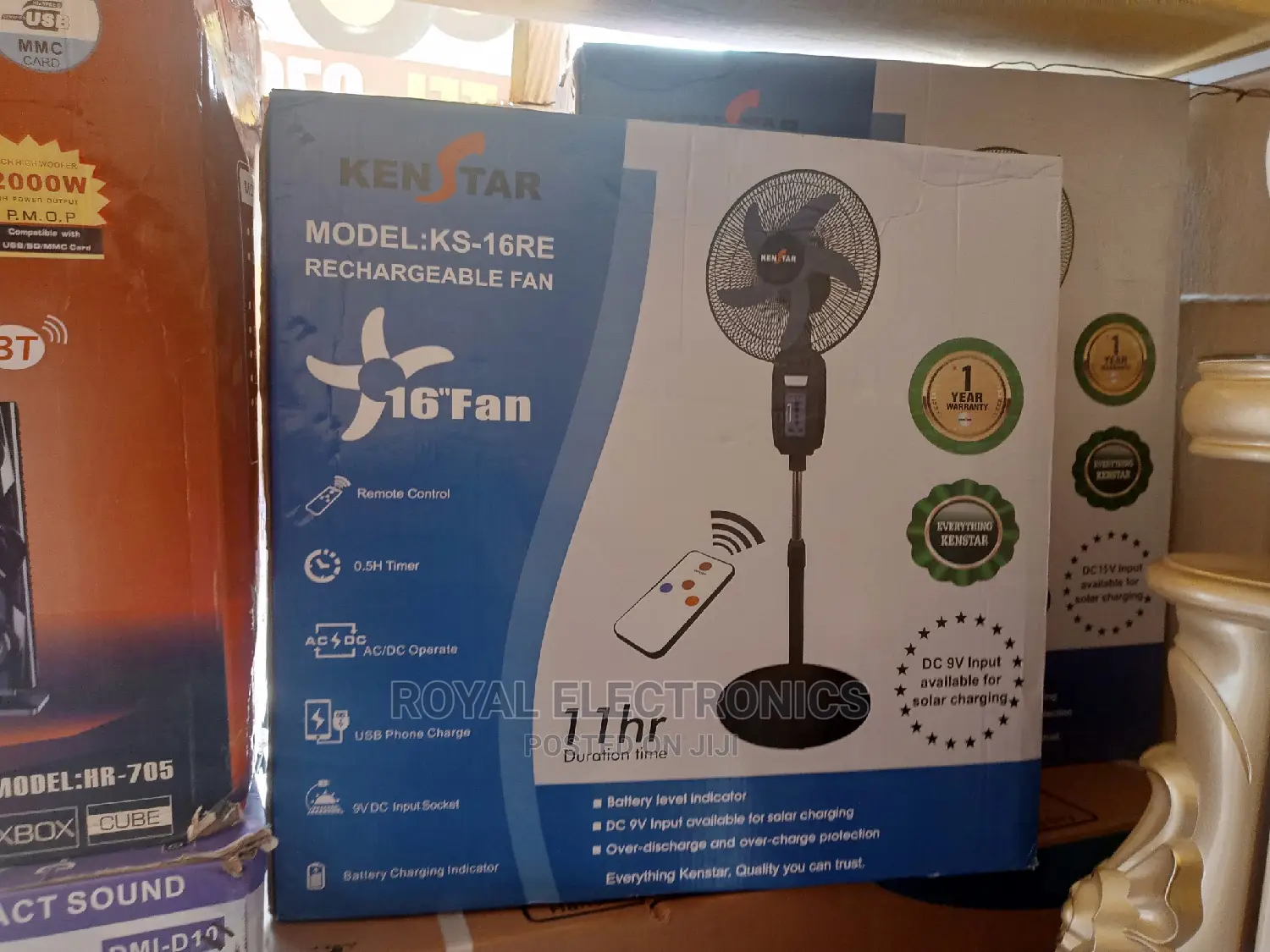 Durable Kenstar Rechargeable Standing Fan 16inch