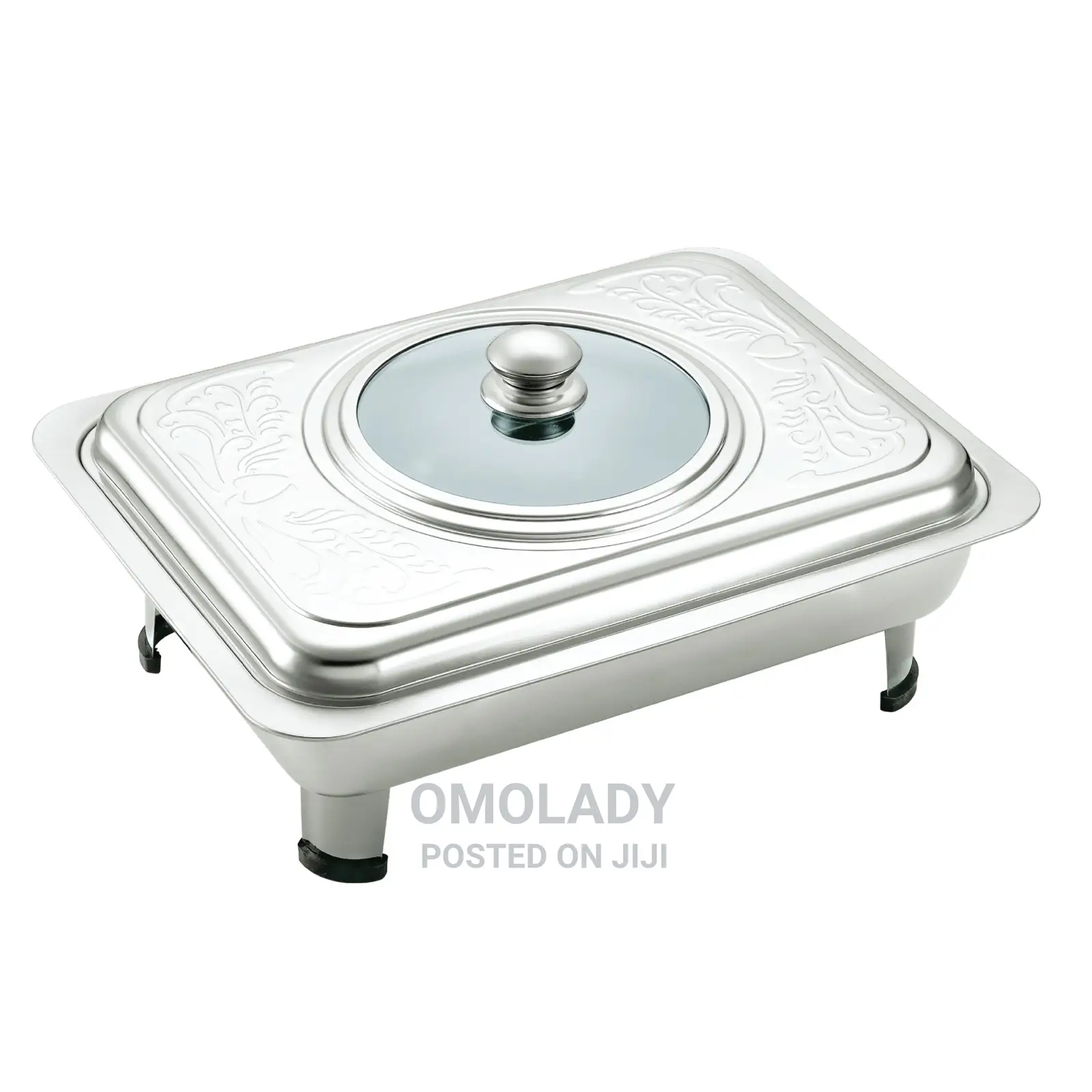 Fast Food Dish Stainless Steel With Glass Cover Ware 30x40cm