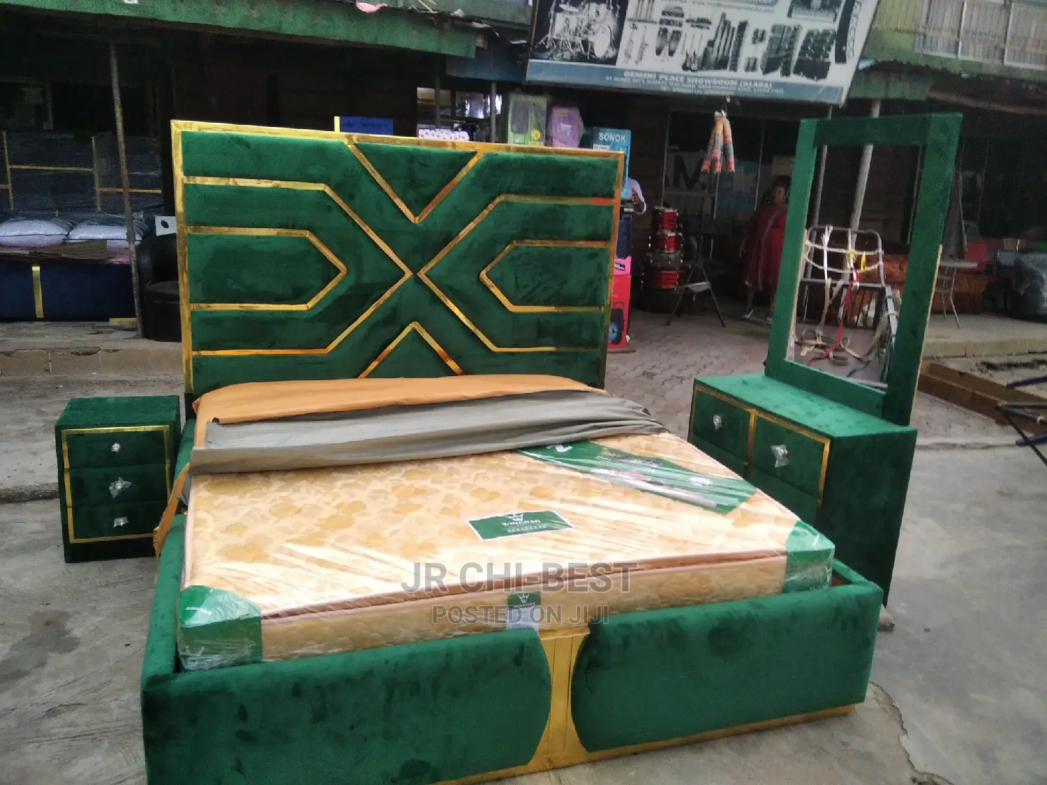 6 by 6 Padded Upholstery HDF Bedframe