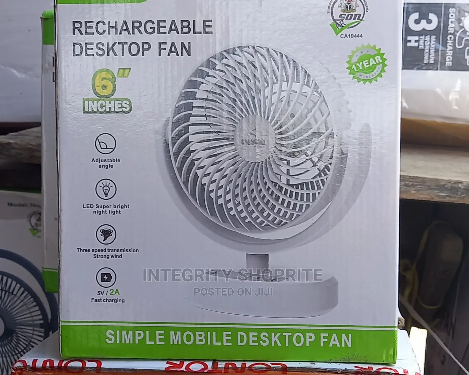 6" Rechargeable Mini Smart Fan - Mf026-6 - 2400mah