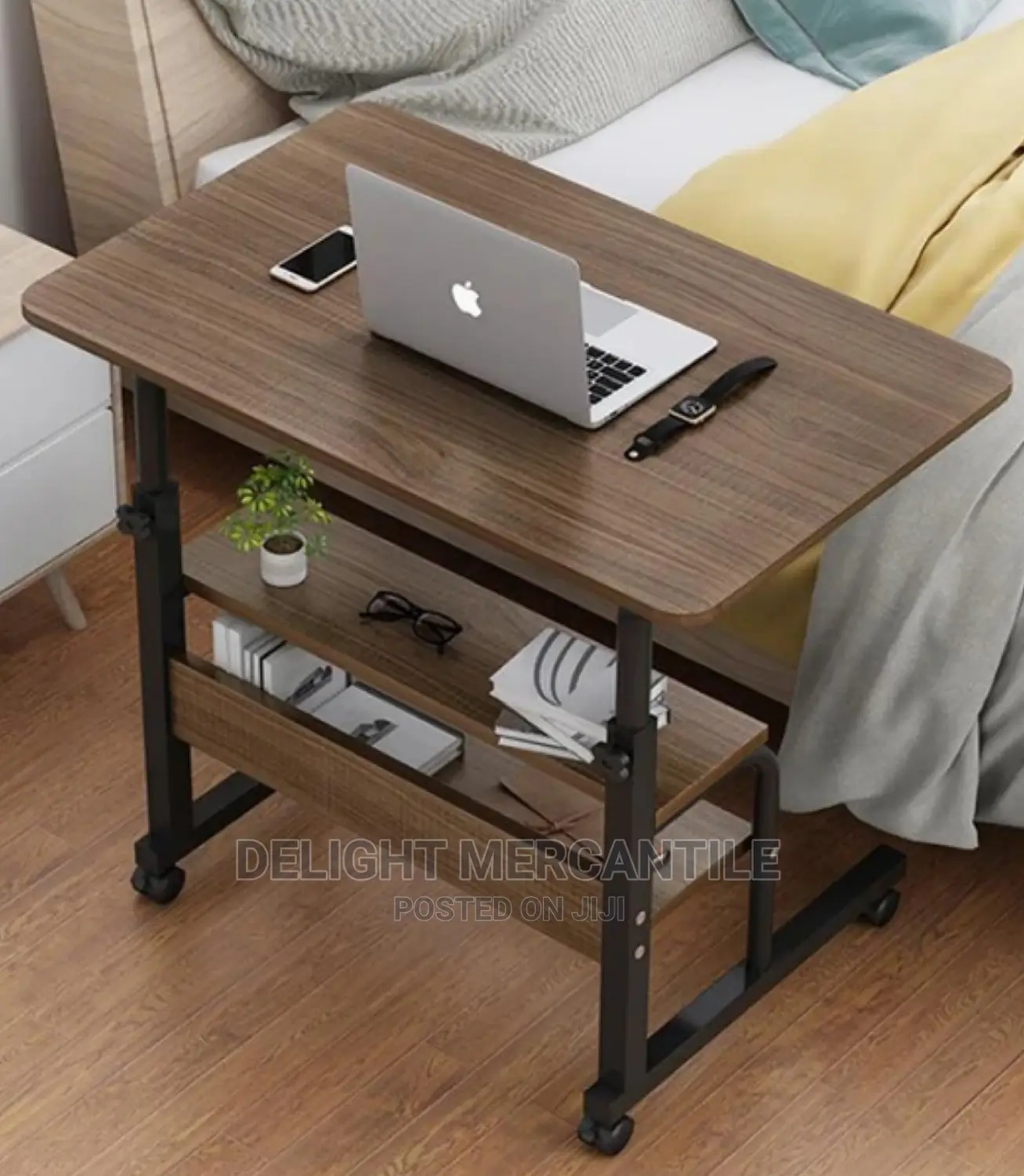 Adjustable 2 Steps Laptop Table With Wheel