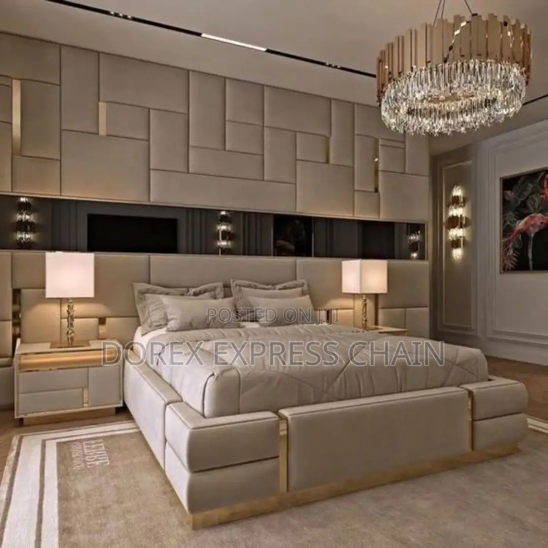 Beautiful King Size Bedframe With Bedside And Mirror