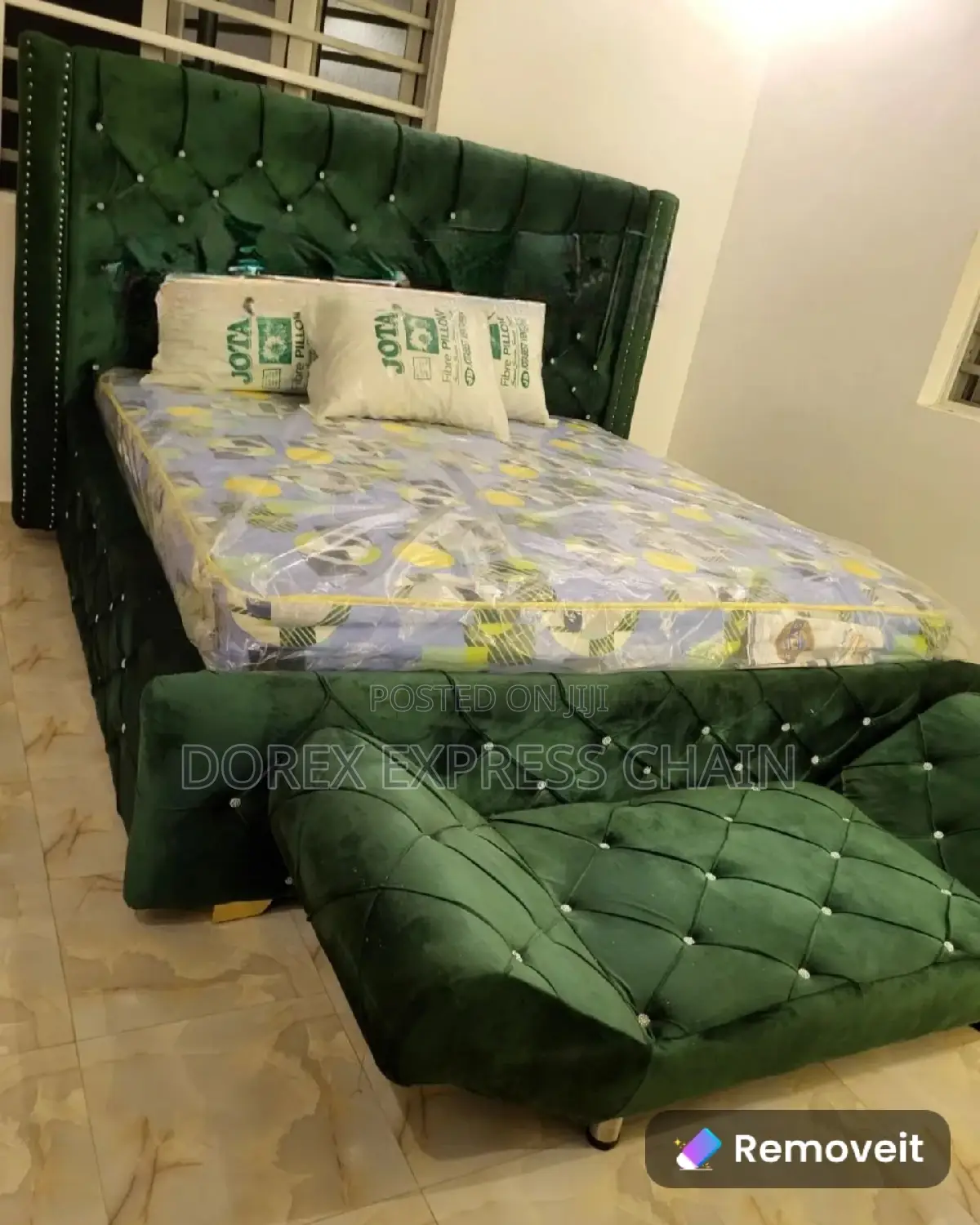 Large Beautiful Bedframe With Chair