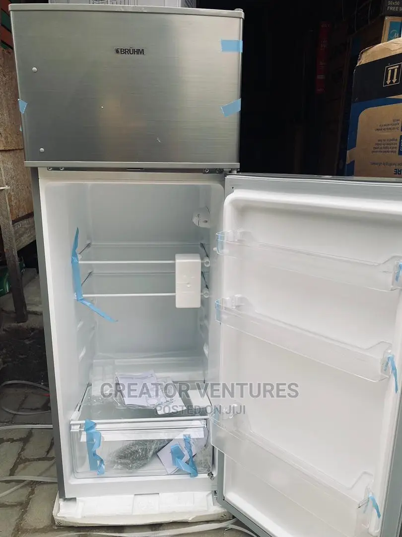 BRUHM Double Door Refrigerator 200L Low Voltage,Fast Cooling
