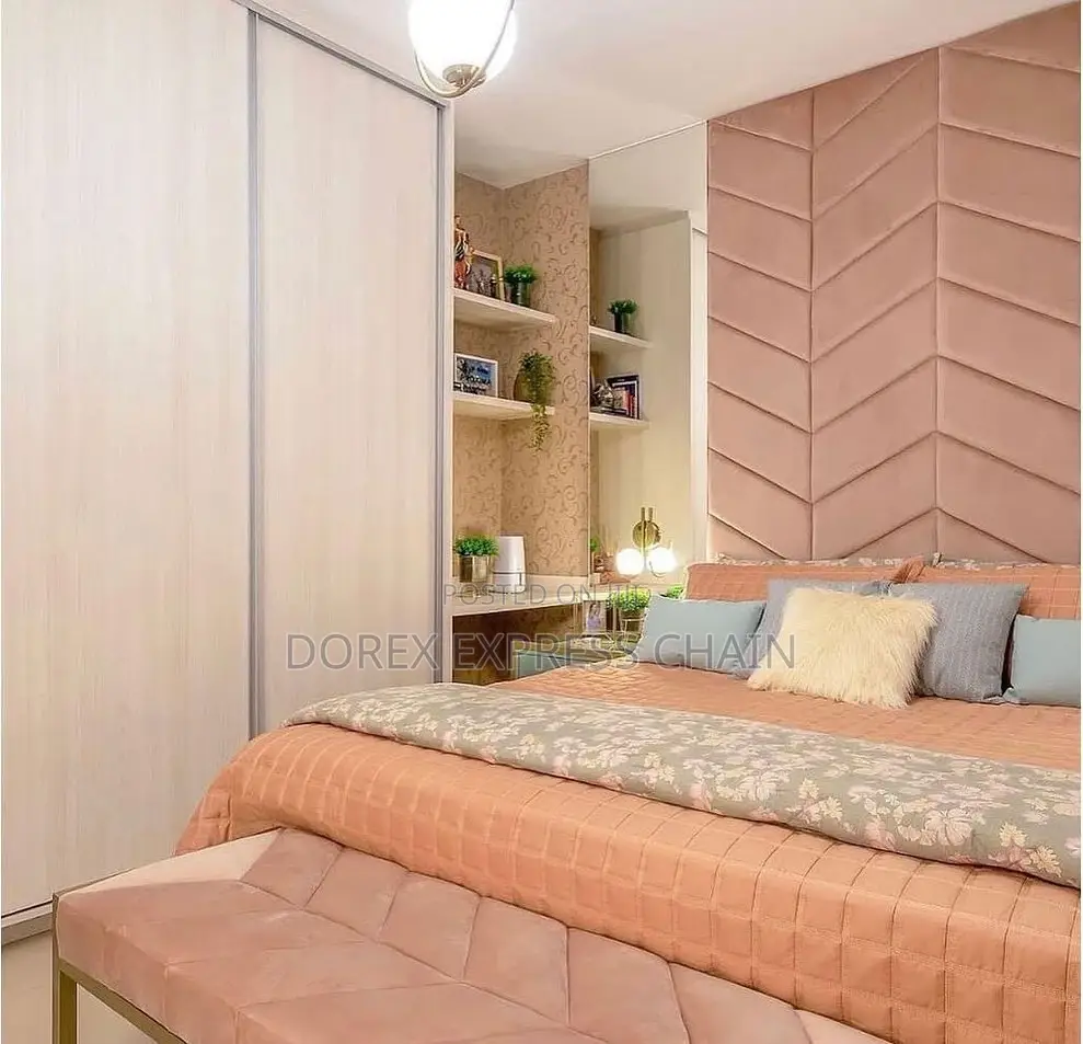 Queen's Size Bedframe With Bedside And Mirror