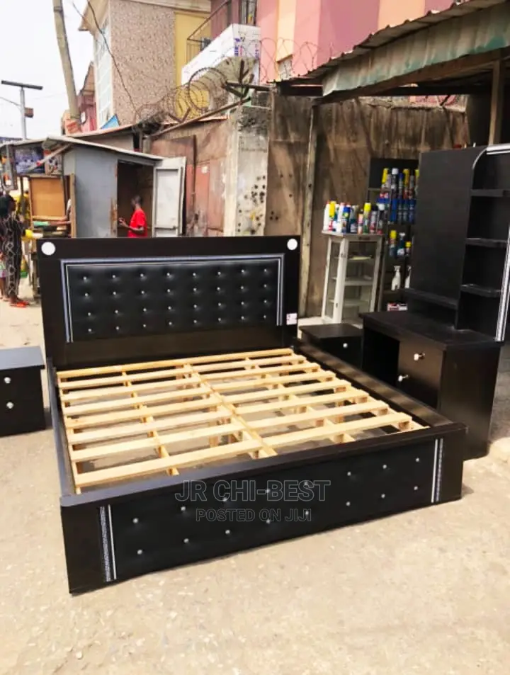 Quality 6 by 6 Wooden HDF Bedframe - Complete Set
