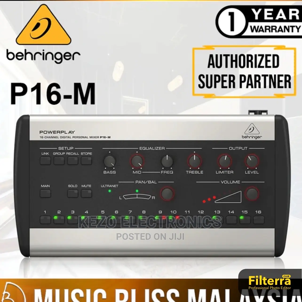 Powerplay P16-M Digital 16 Channel Personal Mixer