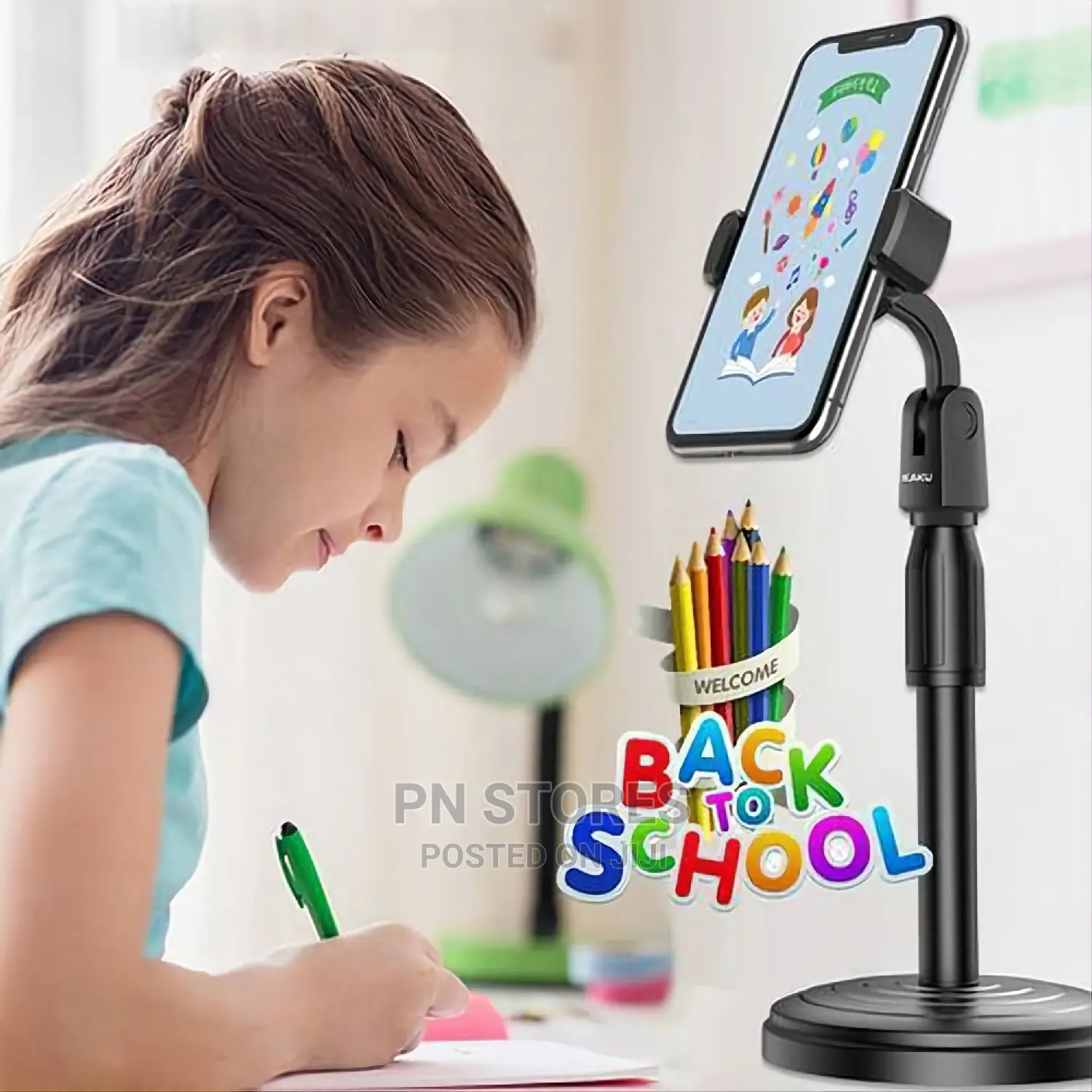 Solid Rotational Desktop Phone Stand Holder- Black