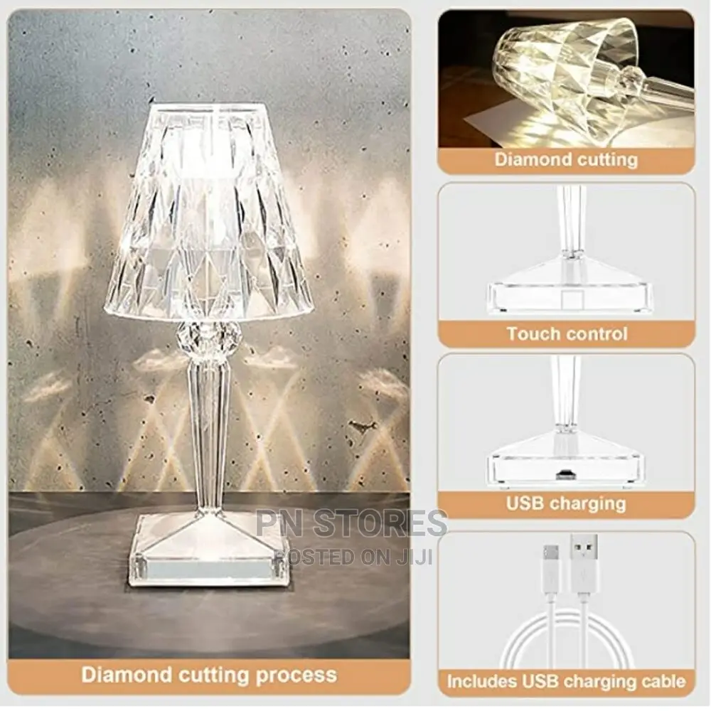 Diamond Table Lamp USB Touch Sensor Acrylic Decoration Desk