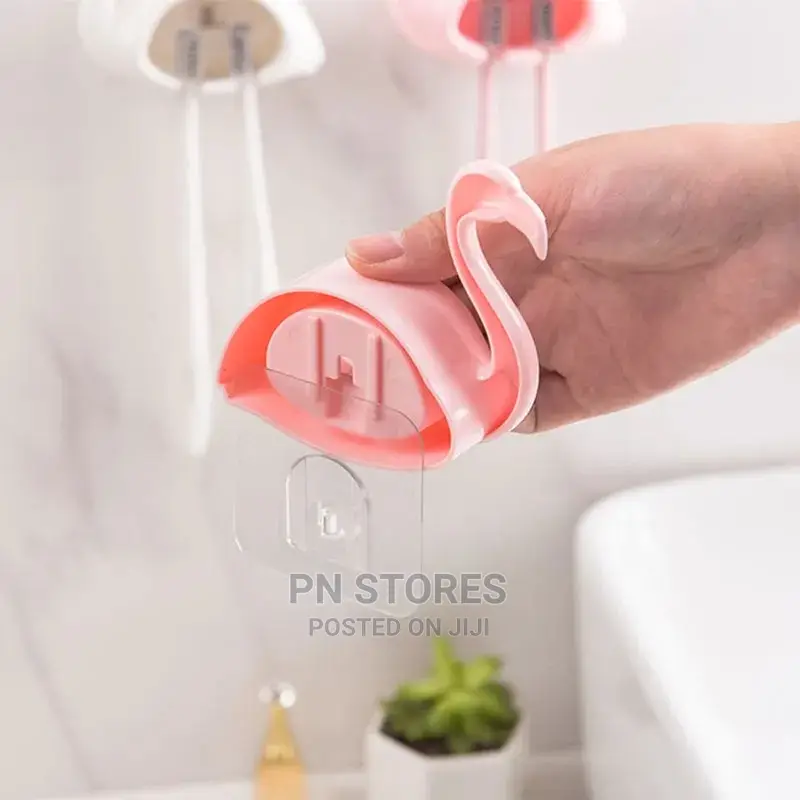 Strong Adsorption Toothbrush Holder for Bathroom Flamingo
