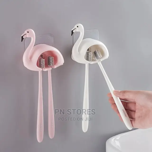Strong Adsorption Toothbrush Holder for Bathroom Flamingo