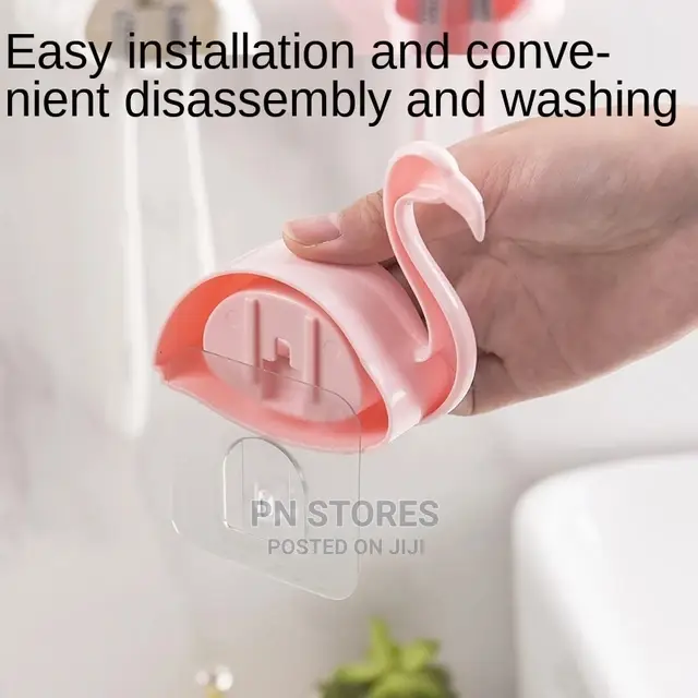 Strong Adsorption Toothbrush Holder for Bathroom Flamingo