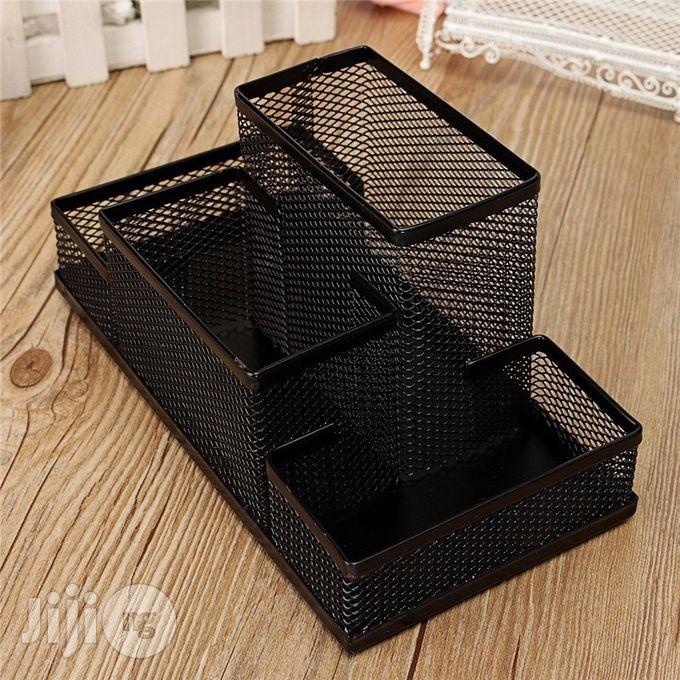 Universal Metal Mesh Office Desktop Organizer Pen Pencil Box