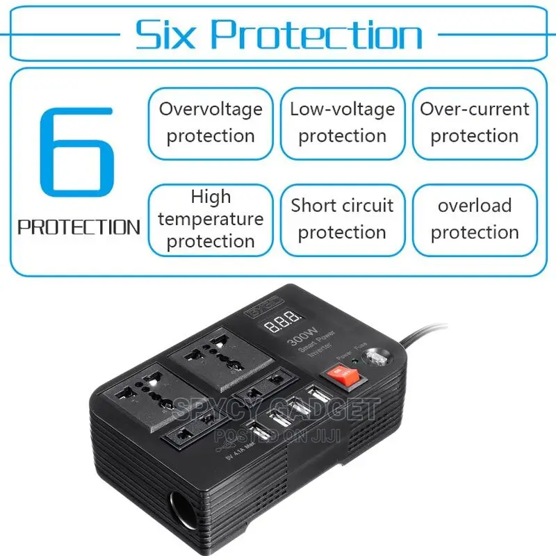 300w Car Power Inverter With Usb Ports Socket Plug