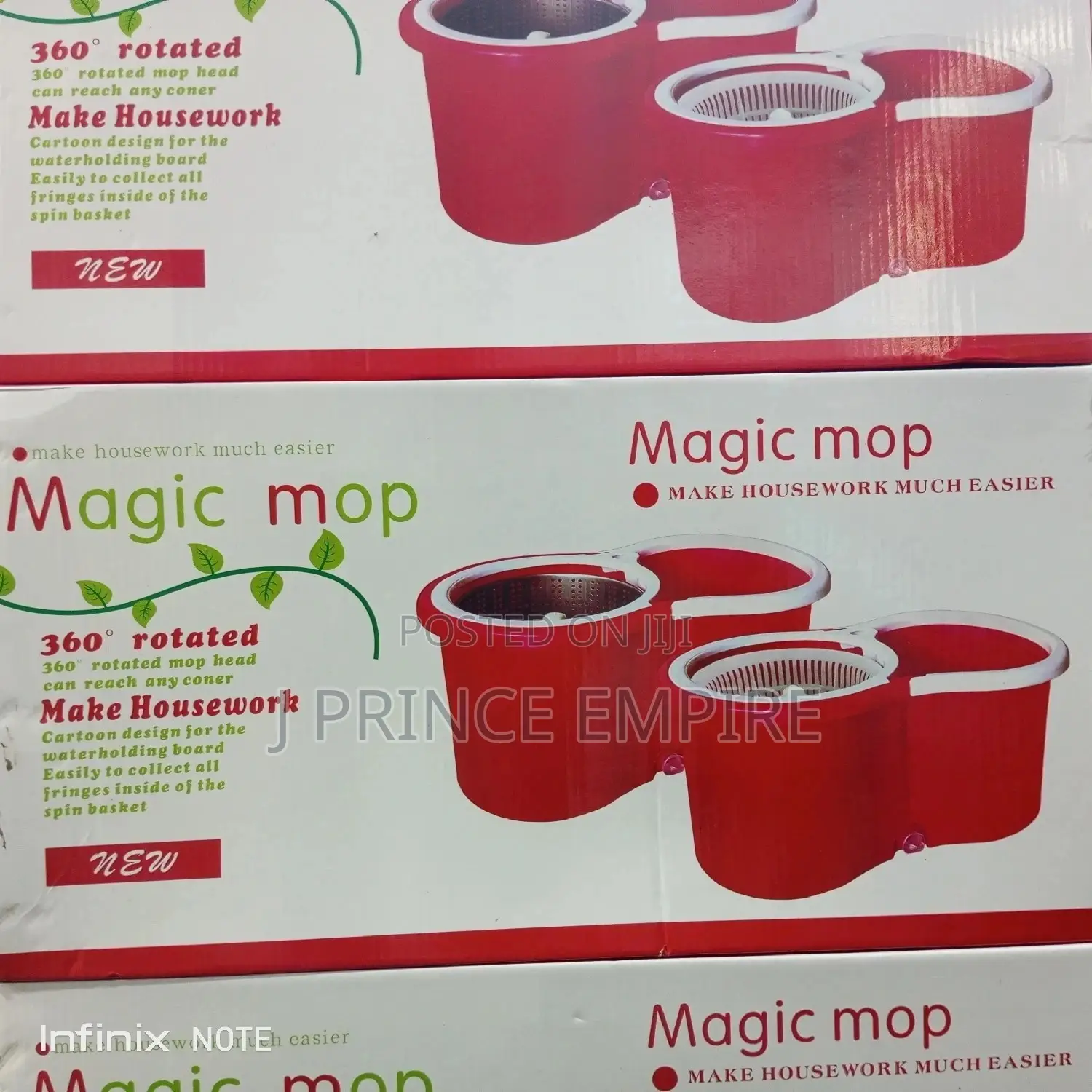 360° Spin Floor Cleaning Easy Bucket With 2 Microfiber Heads