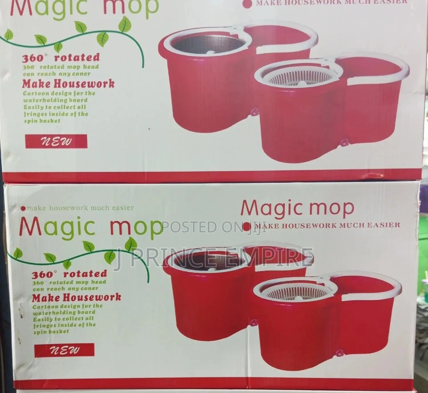 360° Spin Floor Cleaning Easy Bucket With 2 Microfiber Heads