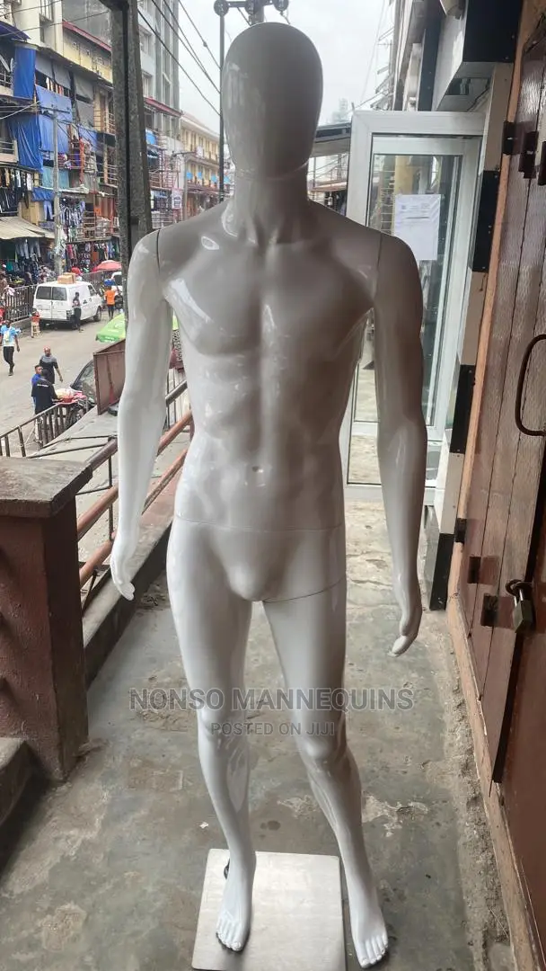 Glossy White Faceless Full Body Male Mannequin