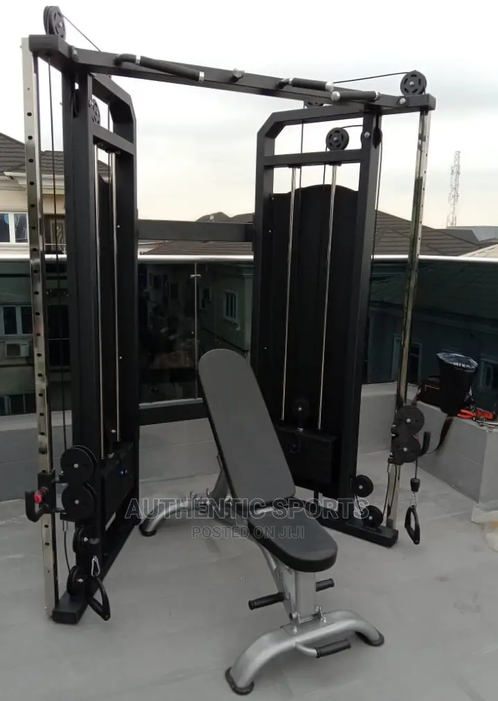 Adjustable Cable Crossover Pulling With Adjustable Bench