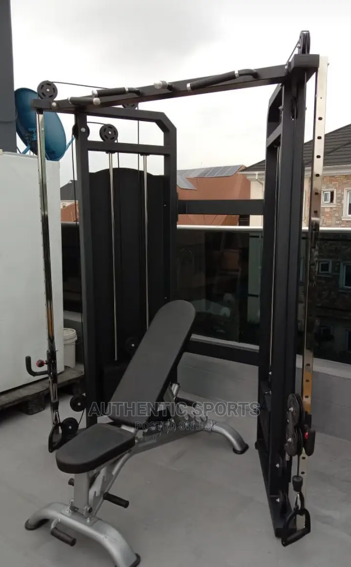 Adjustable Cable Crossover Pulling With Adjustable Bench