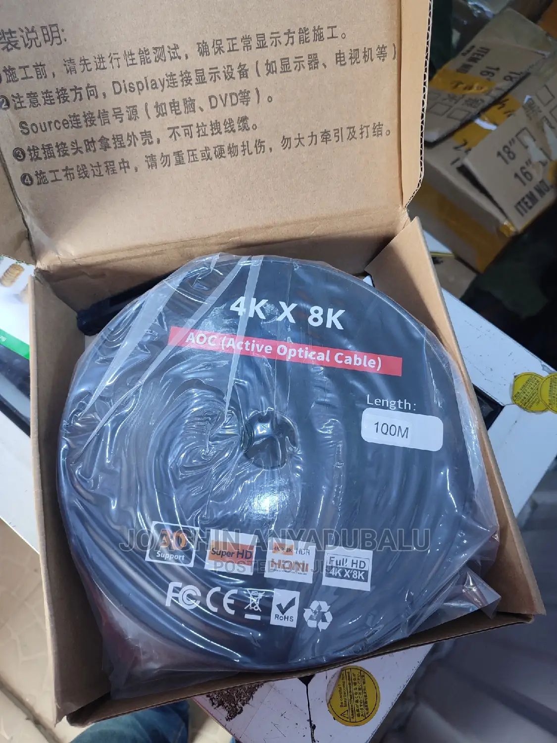 HDMI 100m UHD HDTV 2.0 2.1 Fiber Optic Cable