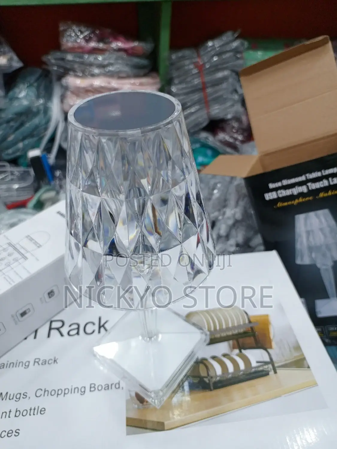 3 Color Crystal Rechargeable Table Lamp