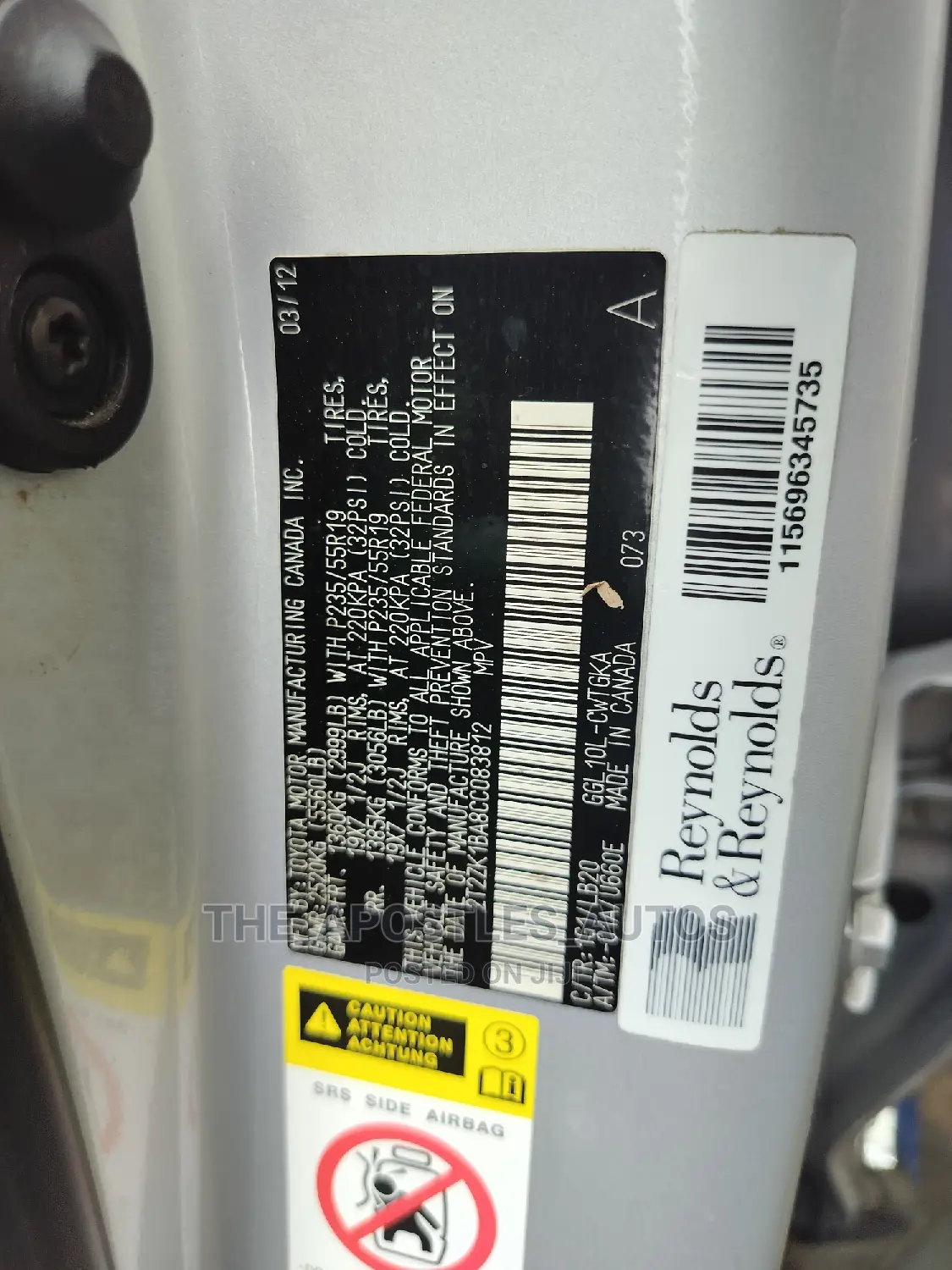 Lexus RX 350 FWD 2012 Silver