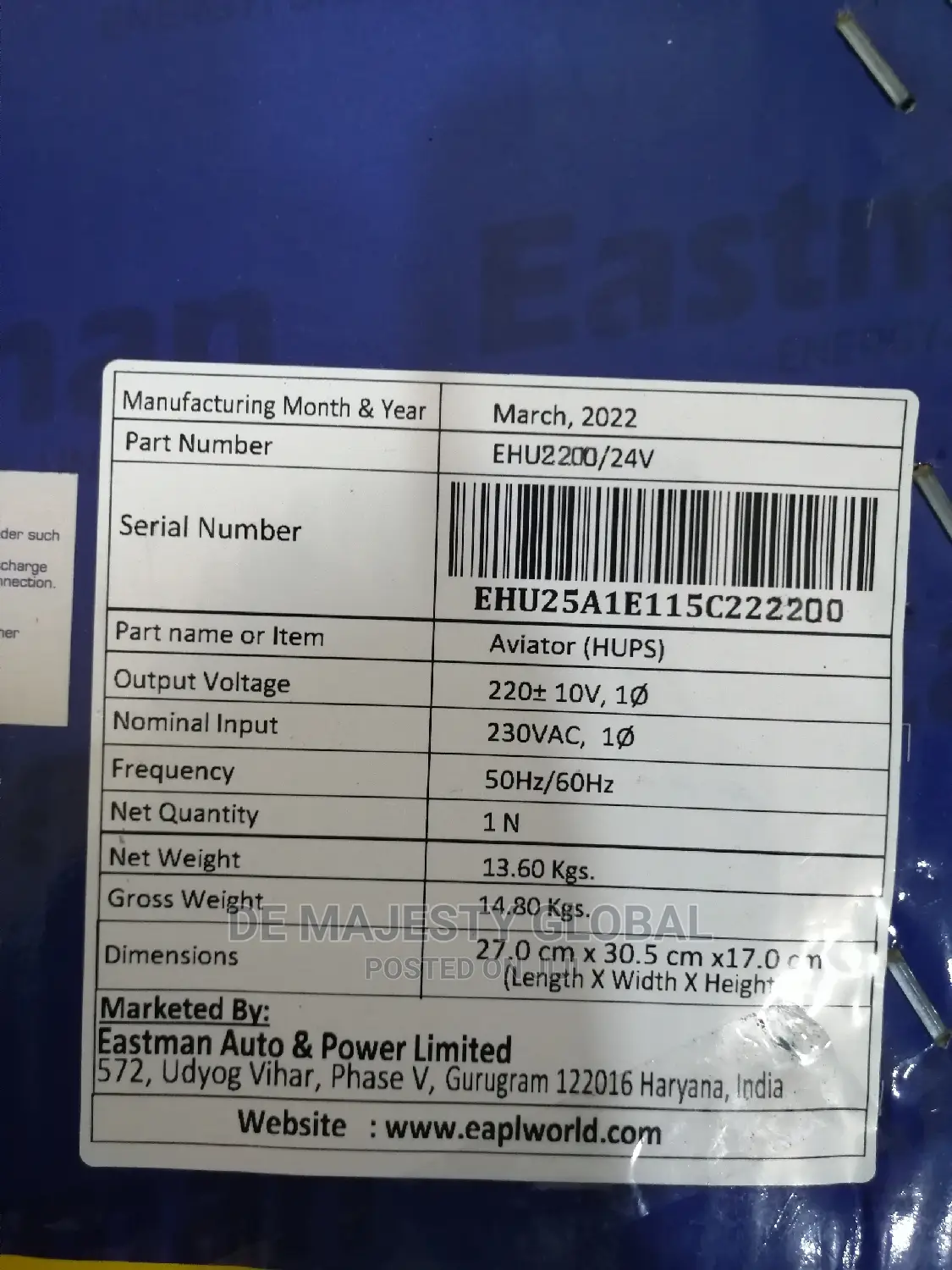 2.2kva 24V East Man Inverter