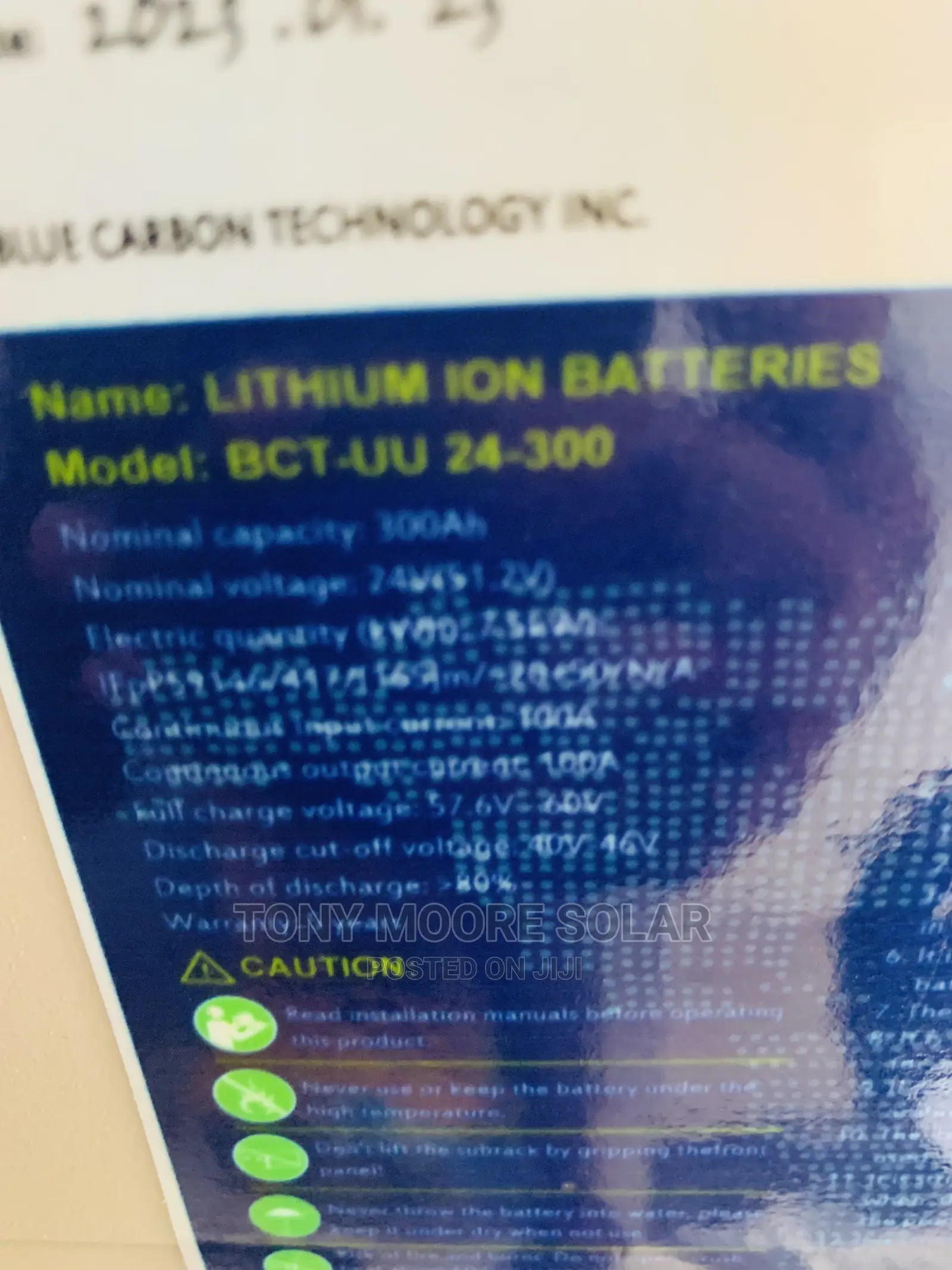 Blue Carbon 7.5kwh 24v Lithium Battery