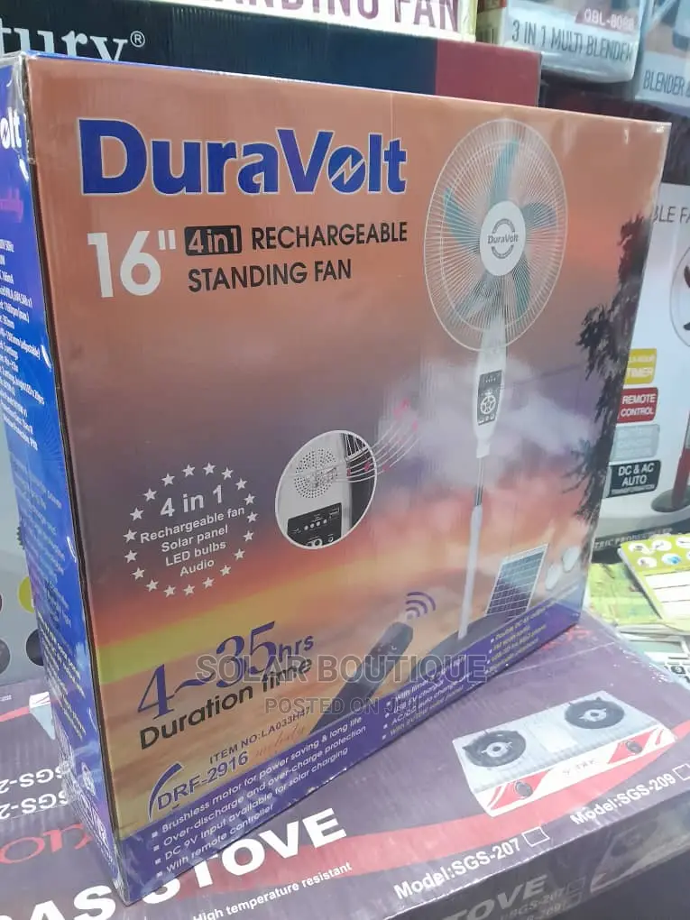 4 in One Duravolt Solar Rechargeable Fan