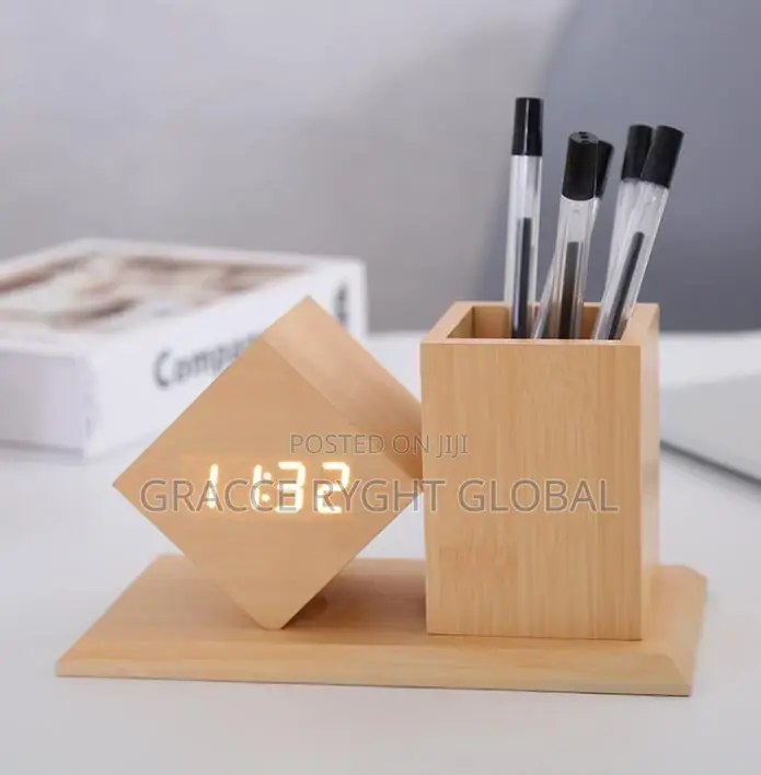 Led Clock and Pen Holder