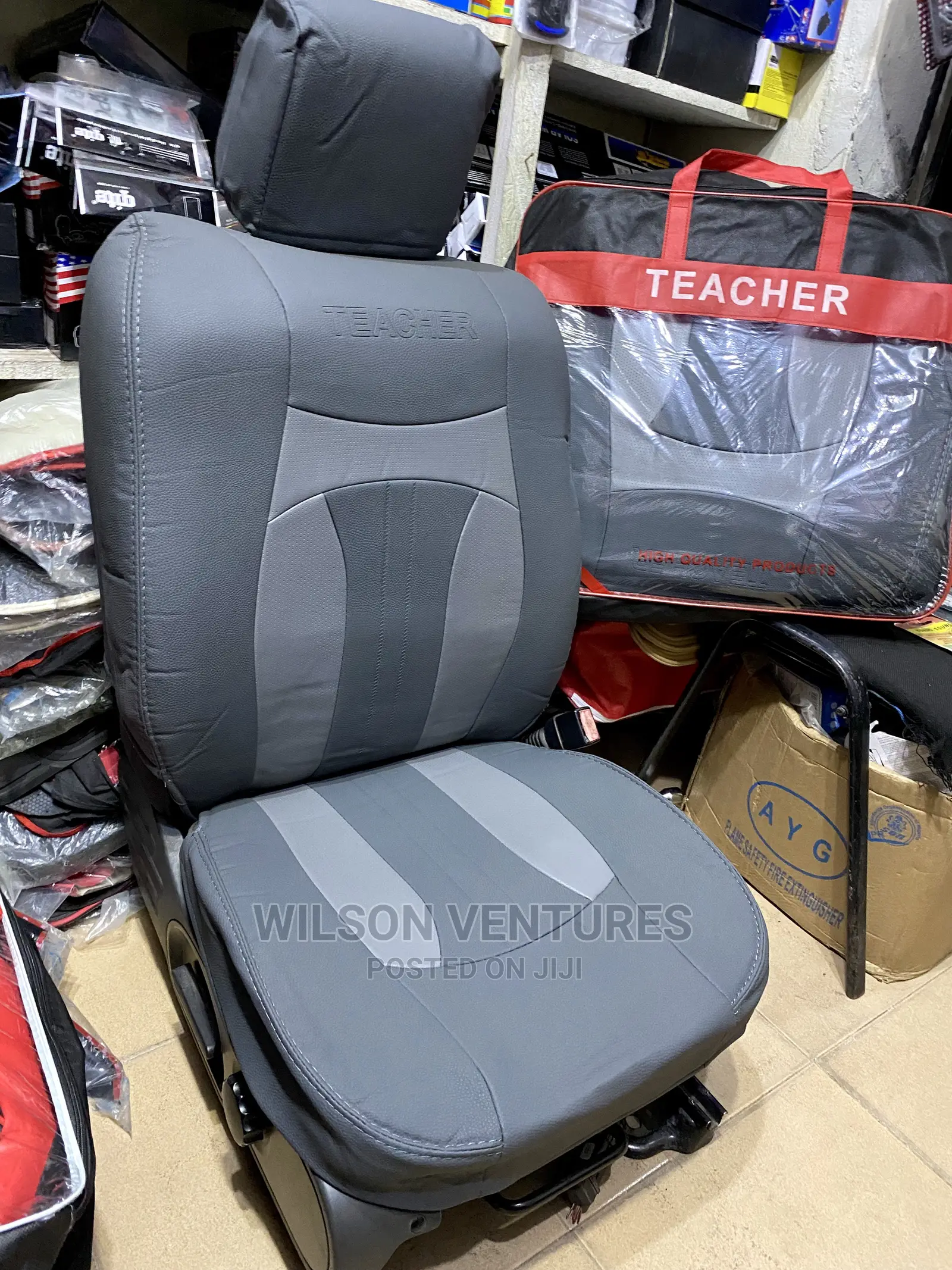 Gray Color 5 Seater Leather Car Seat Cover