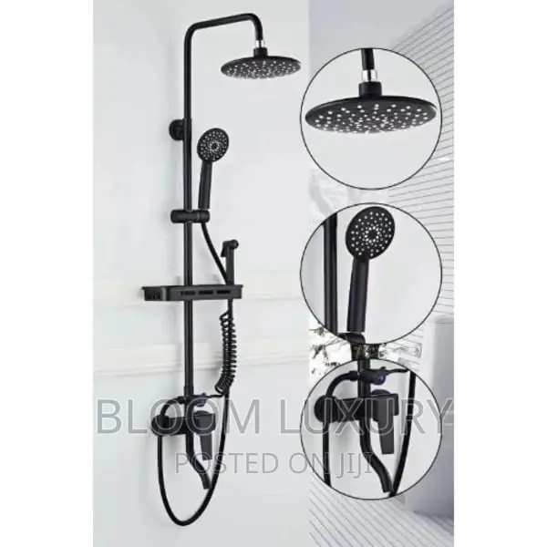 Black Surface Luxury Shower 100% Brass Engine