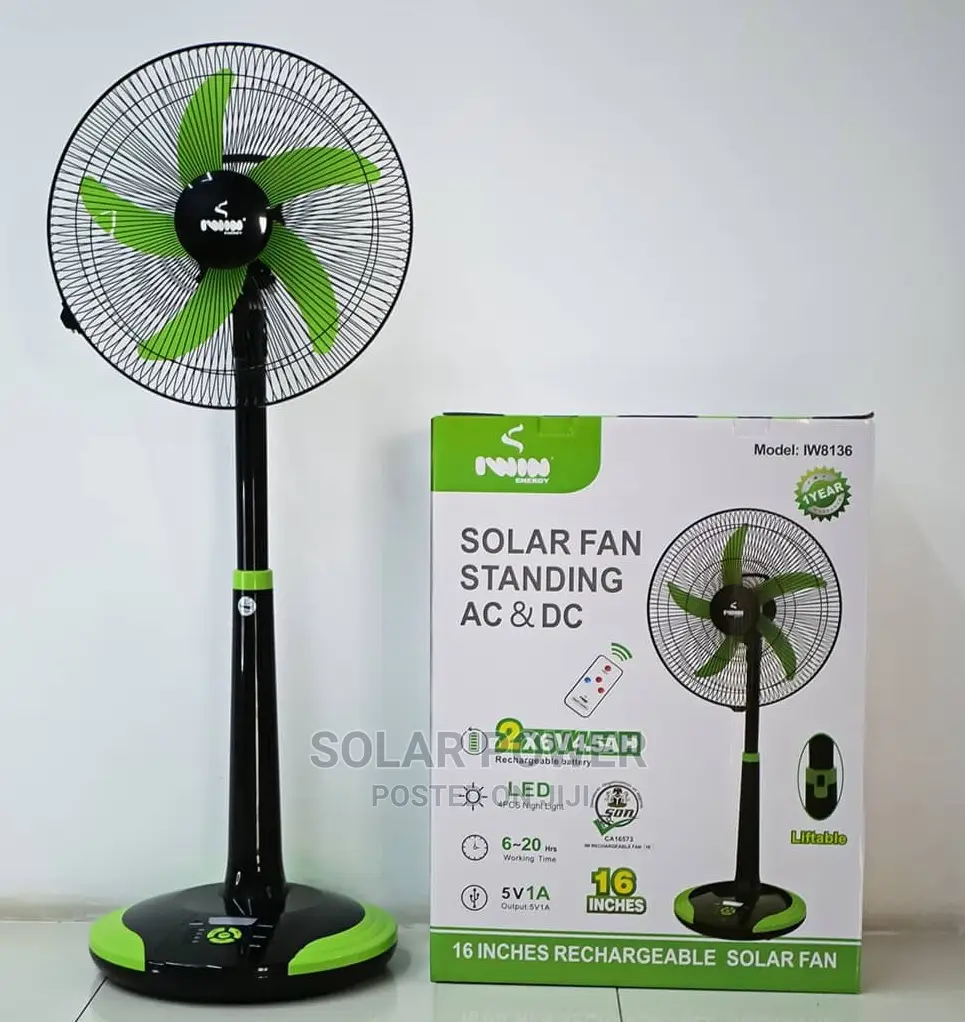Solar Rechargeable Fan 16inchs