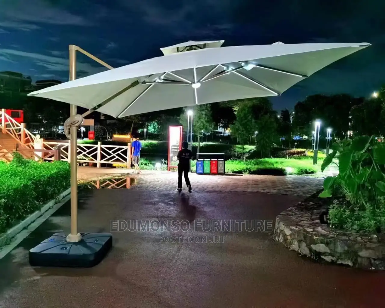 Outdoor Umbrella / Parasol With Led Light Outdoor Lighting