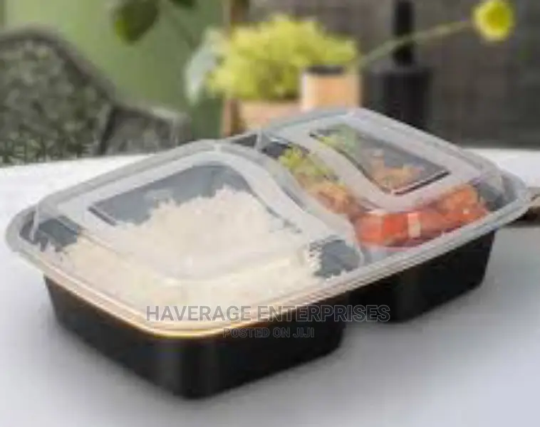 Disposable Takeaway Plates With Cover -200pcs
(2compartment)