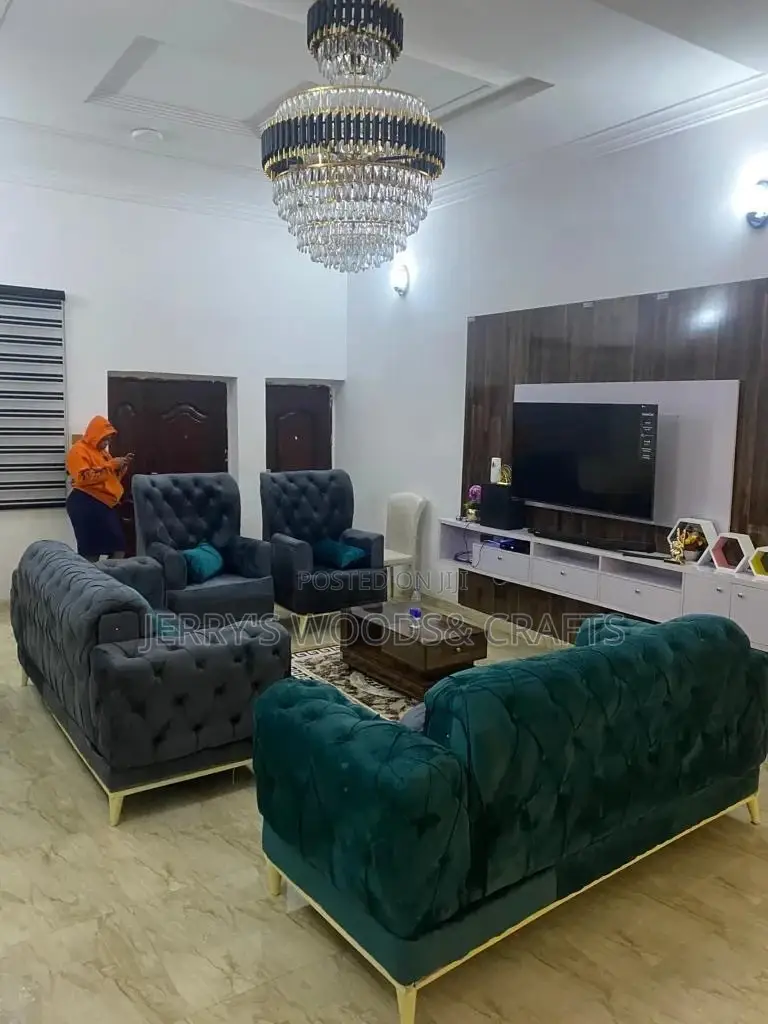 Luxury 7 Seater Living Room Leather Fabric Mroyal Sofa Chair