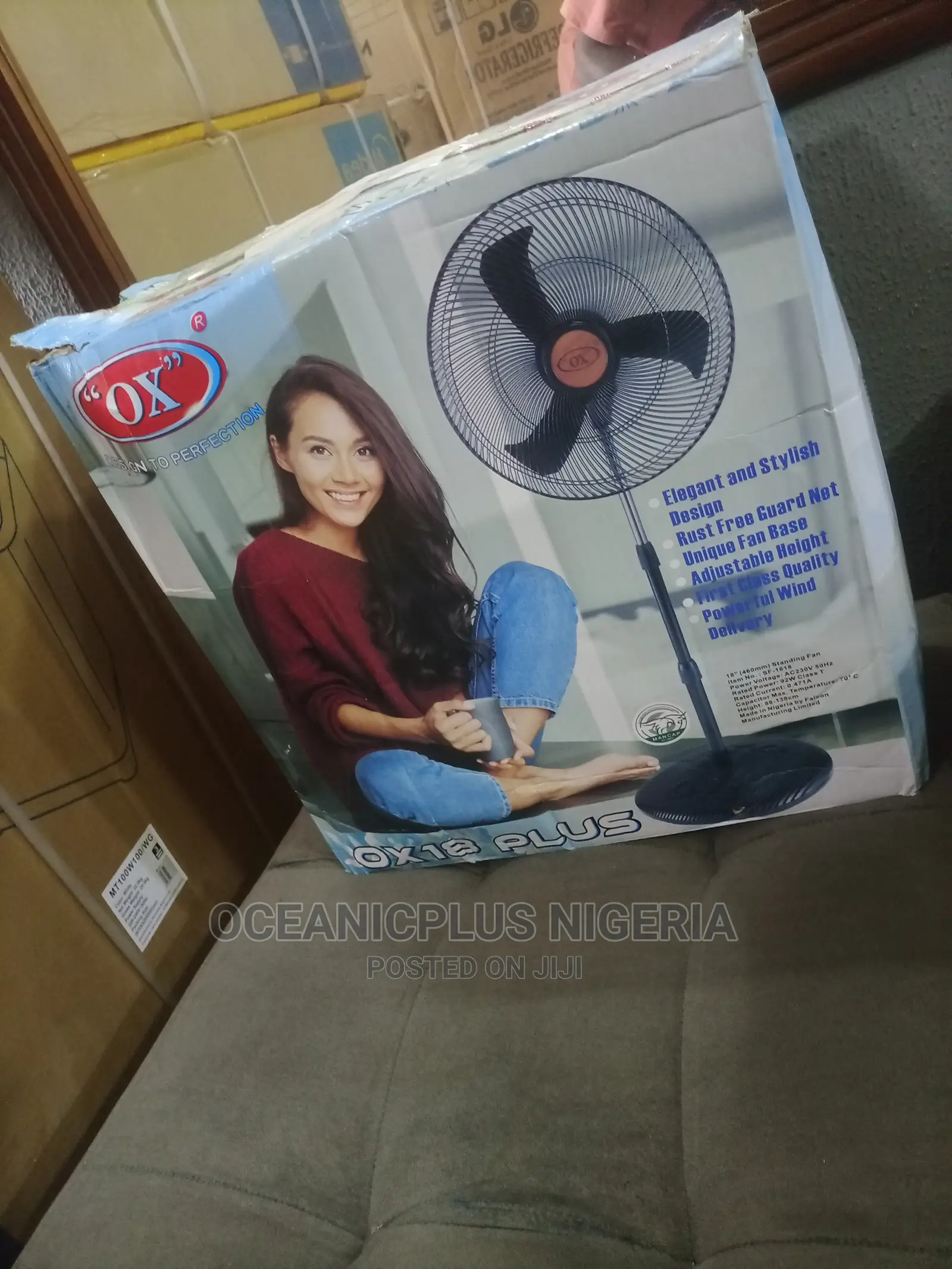 Capable Quality Ox18 Inches Nonrechargeable Standing Fan