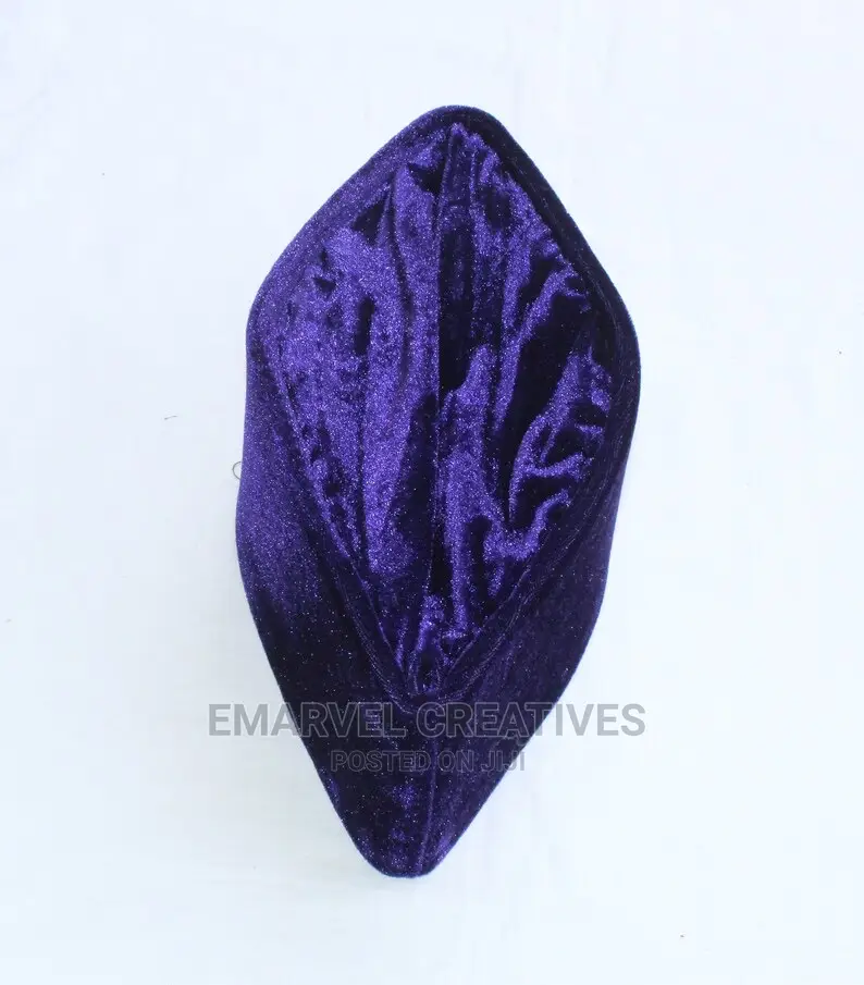 Men Velvet Blue Kufi Cap Traditional Cap