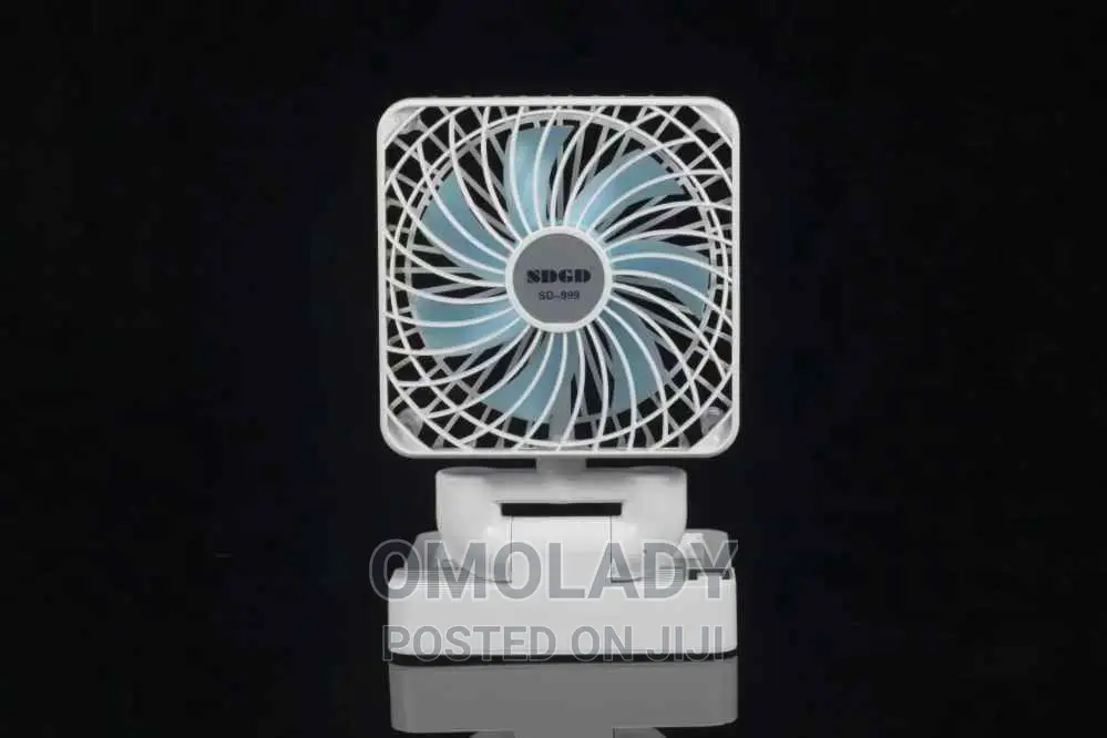 Double Powered Solar and USB Rechargeable Fan - 2400mah