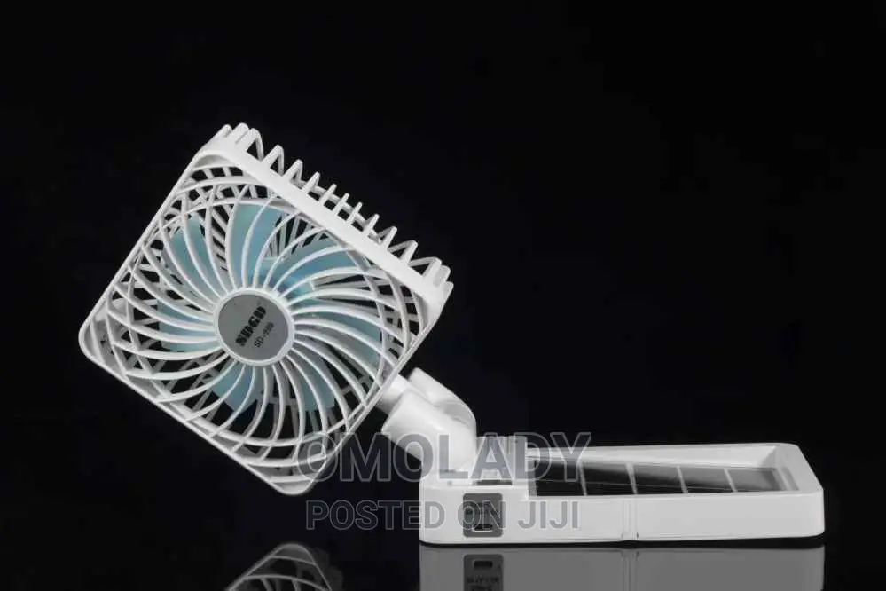 Double Powered Solar and USB Rechargeable Fan - 2400mah