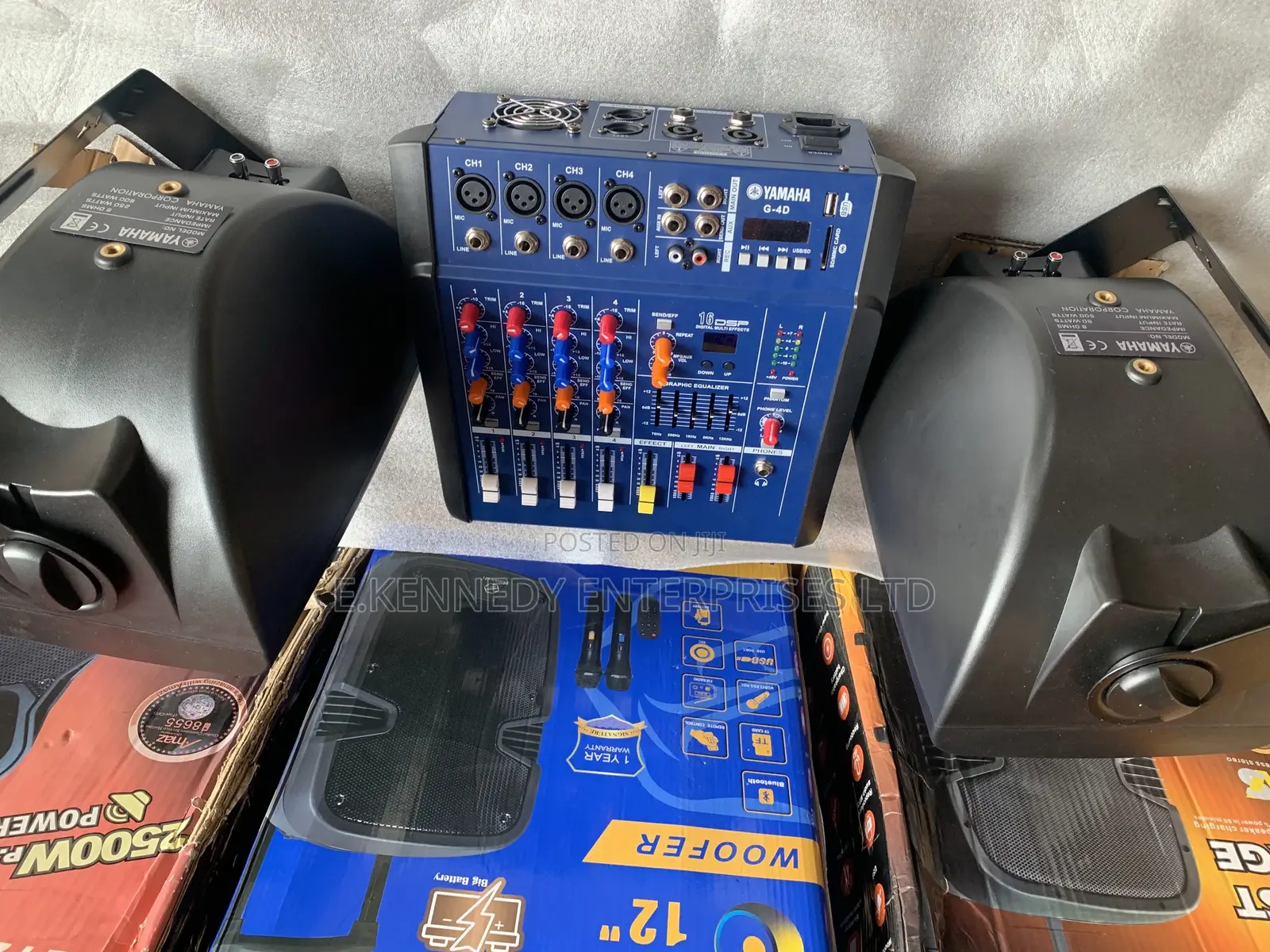Professional Yamaha Hanging Speakers With Yamaha Amplifier