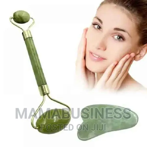 3 in 1 Contour Jade Roller and Gua Sha With Brush Set